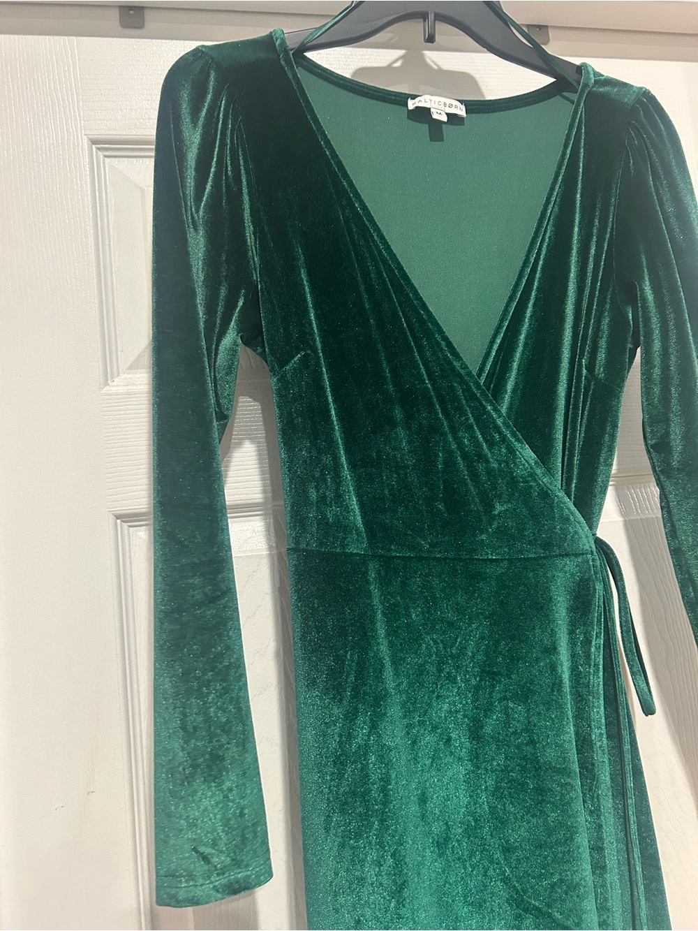Baltic Born Deep Emerald Velvet Wrap Maxi Dress - Picture 3 of 5
